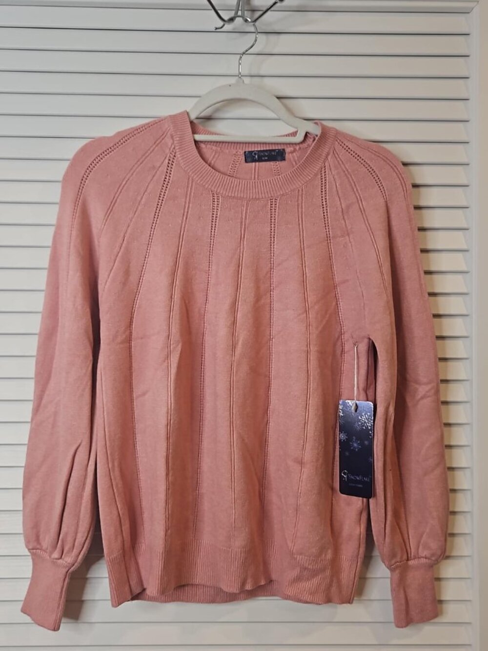 Snowflake Pink Knit Sweater – New With Tags